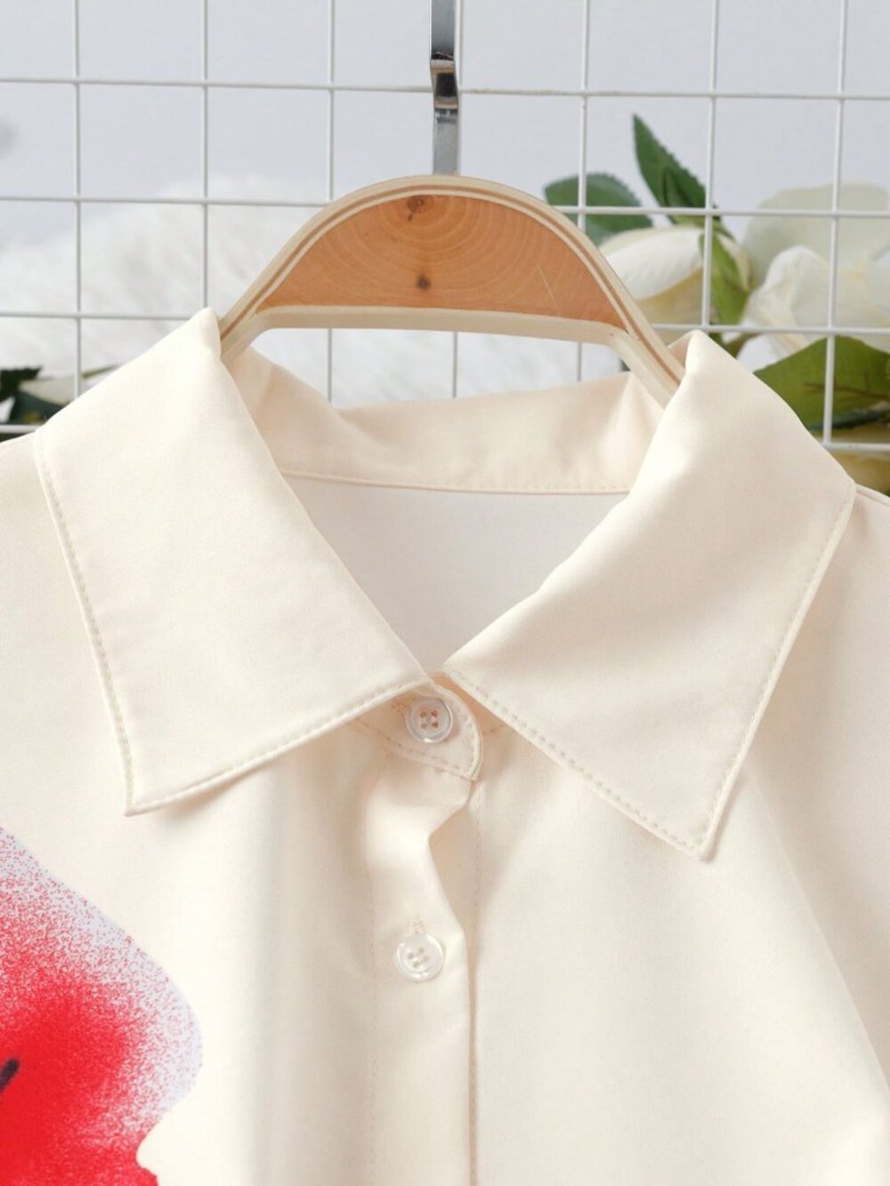 Apricot Casual Women's Elegant Romantic floral Print Shirt - Picture 6 of 6